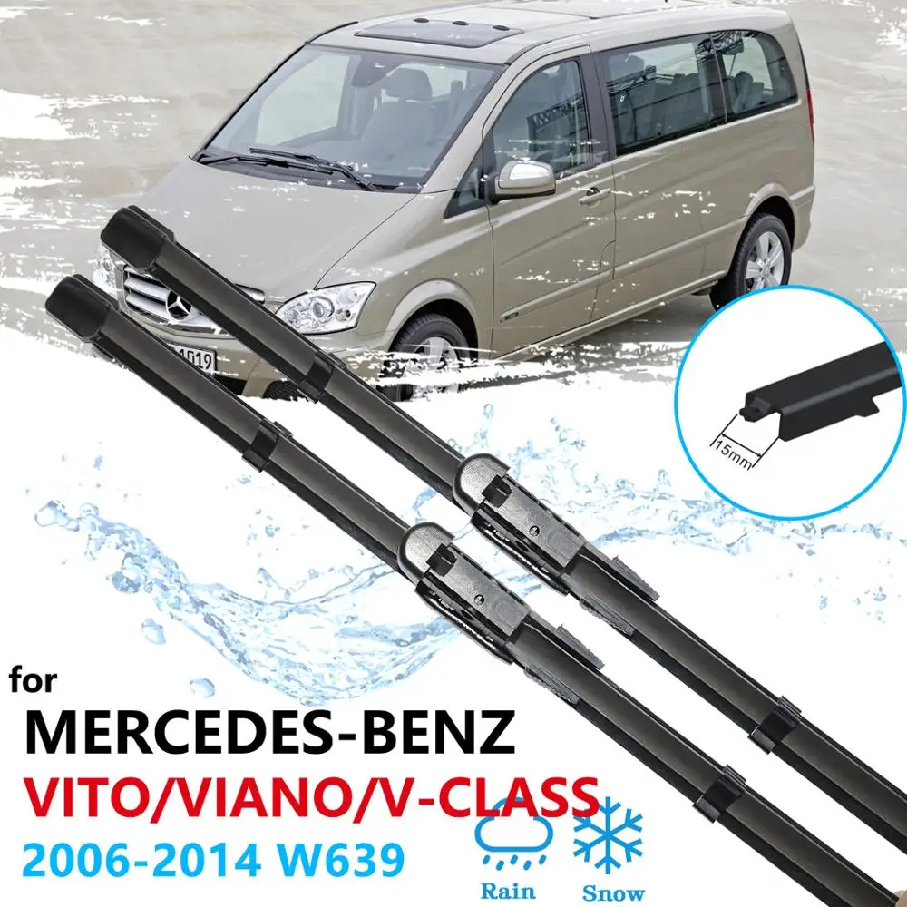 

Car Wiper Blades for Mercedes Benz Vito V-Class Viano Valente Metris W639 2006~2014 Windscreen Wipers Car Accessories 2007 2008