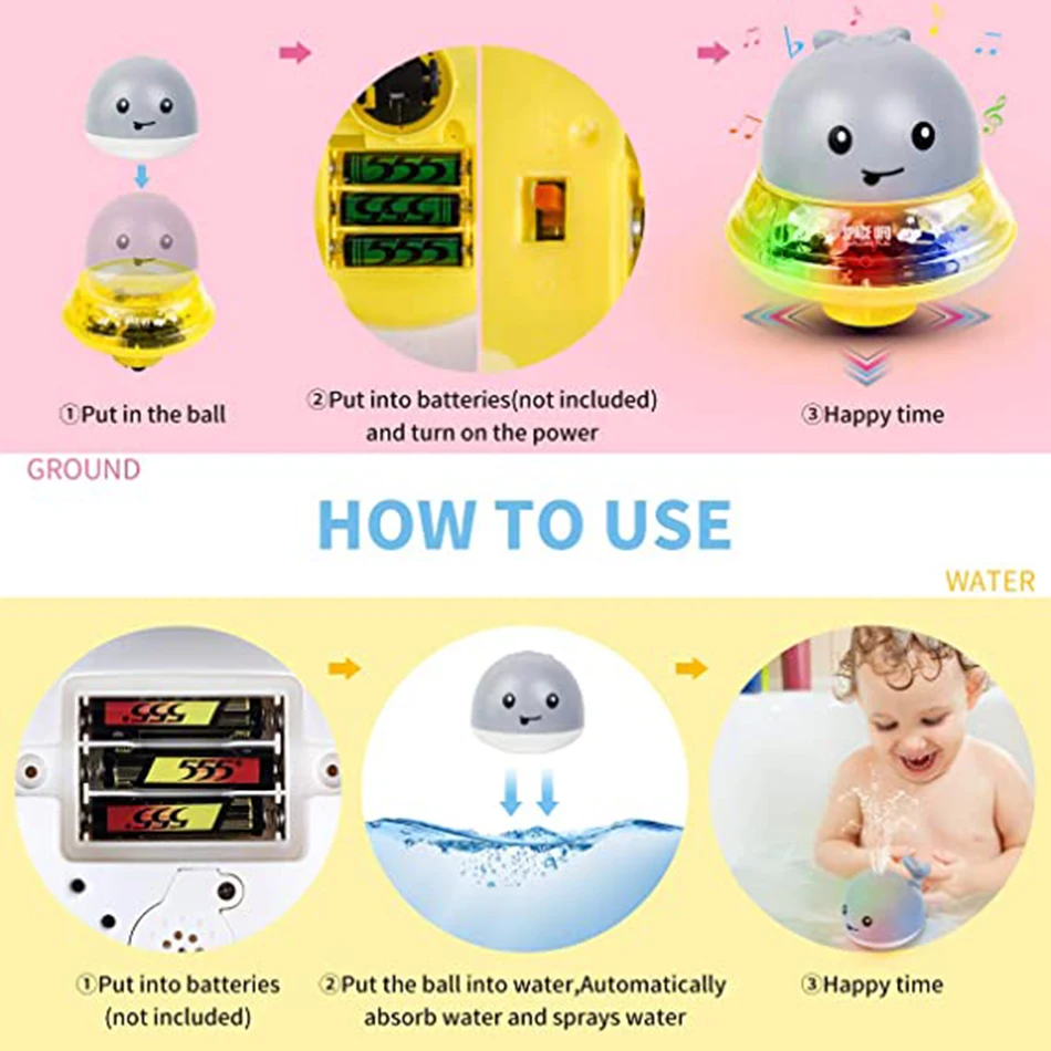 Baby Bath Toys Spray Water Shower Swim Pool Bathing Toys for Kids Electric Whale Bath Ball with Light Music LED Light Toys Gift
Baby Bath Toys Spray Water Shower Swim Pool Bathing Toys for Kids Electric Whale Bath Ball with Light Music LED Light Toys Gift