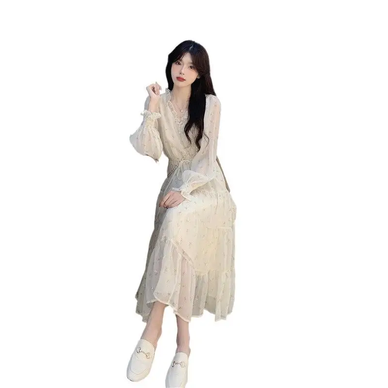New Net Red Women's Tea Breakfast Design, Long Sleeve Gentle Temperament, Lace Lace Dress
New Net Red Women's Tea Breakfast Design, Long Sleeve Gentle Temperament, Lace Lace Dress