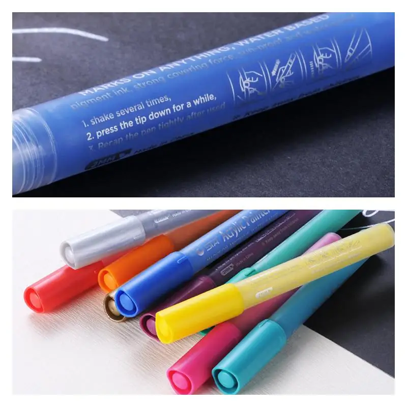 1 шт. 12 цветов акриловые водонепроницаемые маркеры для краски керамики