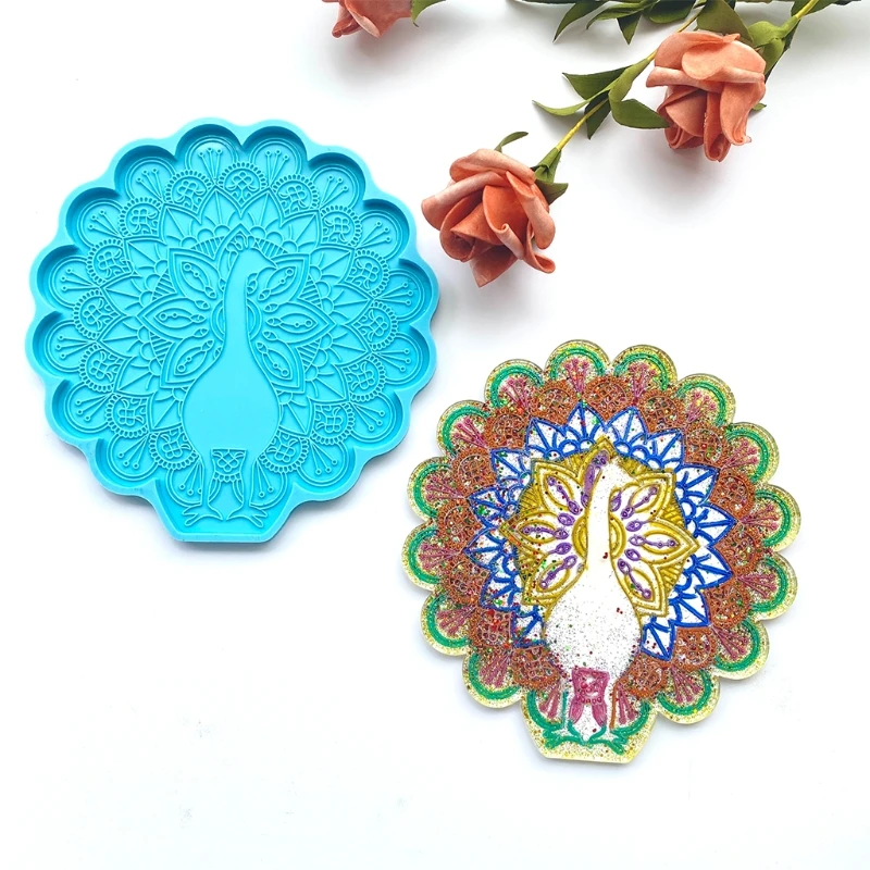 Peacock Coaster Epoxy Resin Mold Peahen Cup Mat Mug Pad Silicone Mould DIY Crafts Ornaments Home Decorations Casting Tools
Peacock Coaster Epoxy Resin Mold Peahen Cup Mat Mug Pad Silicone Mould DIY Crafts Ornaments Home Decorations Casting Tools