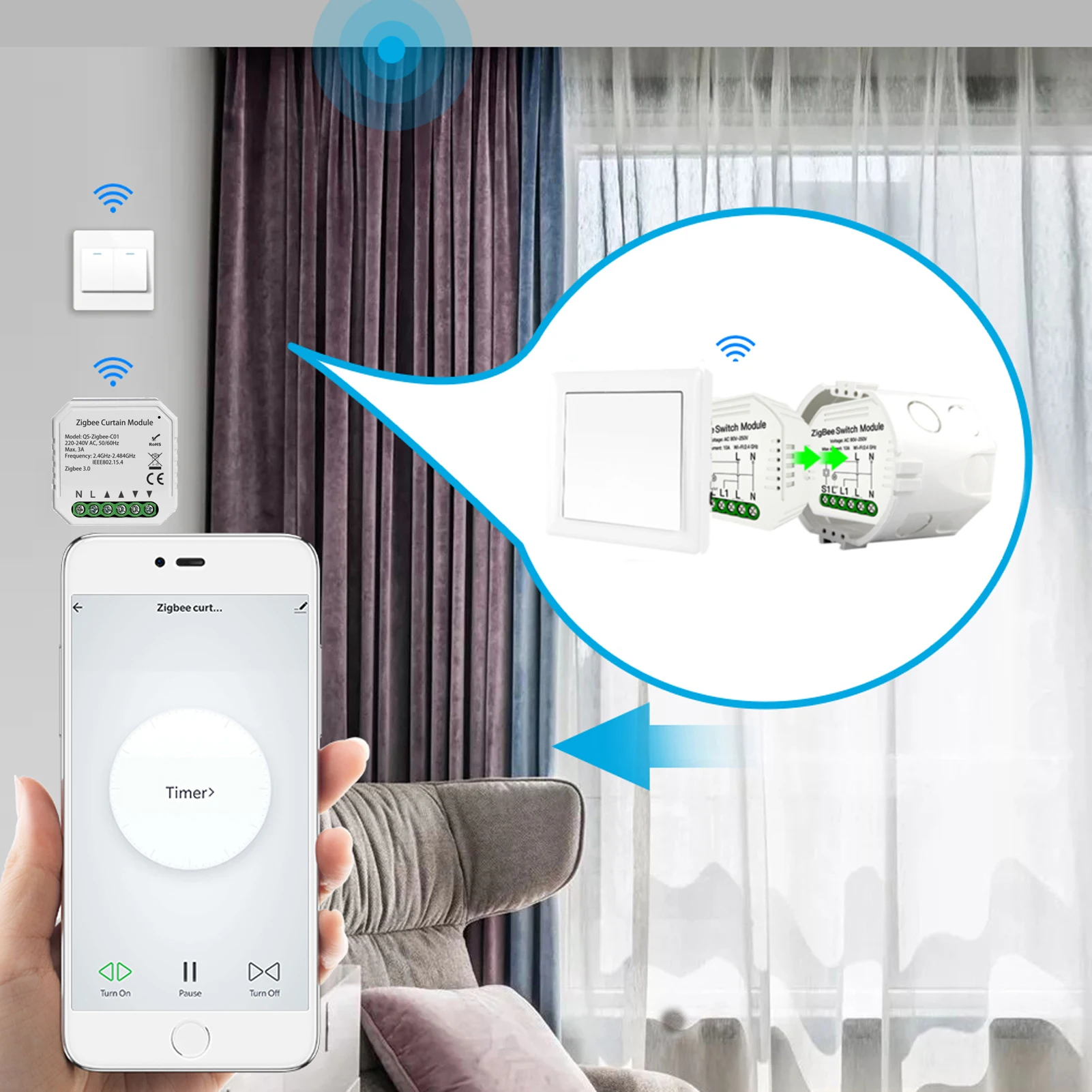 Tuya ZigBee Intelligent Curtain Module Intelligent Home DIY Tool Household Home Multifunction Tool for Alexa Google Home
Tuya ZigBee Intelligent Curtain Module Intelligent Home DIY Tool Household Home Multifunction Tool for Alexa Google Home