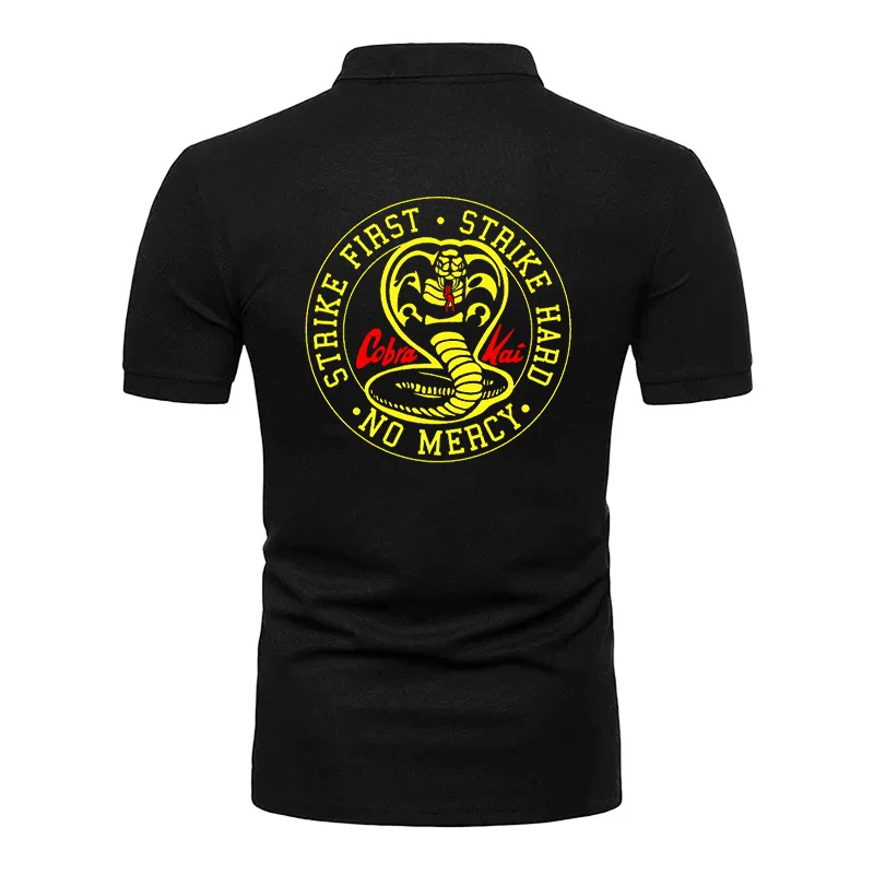 2021 Strike First Strike Hard No Mercy Cobra Kai solid color T-shirt men's 100% cotton T-shirt summer T-shirt tops
2021 Strike First Strike Hard No Mercy Cobra Kai solid color T-shirt men's 100% cotton T-shirt summer T-shirt tops