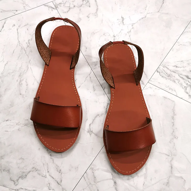 2021 Summer New Women Sandals Flat with Solid Leather Outdoor Shoes Back Elastic Band Rome Casual Shoes Brand Sandal Woman
2021 Summer New Women Sandals Flat with Solid Leather Outdoor Shoes Back Elastic Band Rome Casual Shoes Brand Sandal Woman
