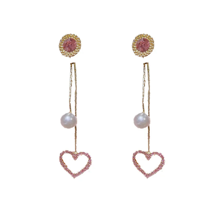 925 Silver Classic Stud Earrings Pearl Rhinestone Heart-Shaped Long Pendant Wedding Party Jewelry Earrings For Women
925 Silver Classic Stud Earrings Pearl Rhinestone Heart-Shaped Long Pendant Wedding Party Jewelry Earrings For Women