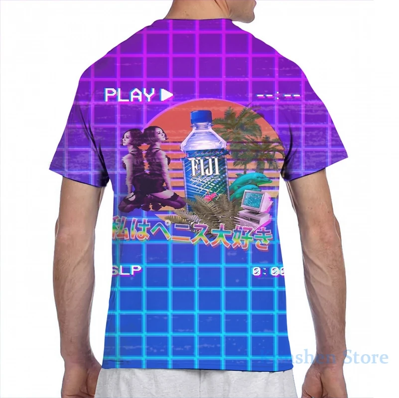 Футболка Vaporwave с принтом Фиджи флакон для мужчин и женщин модная футболка девочек