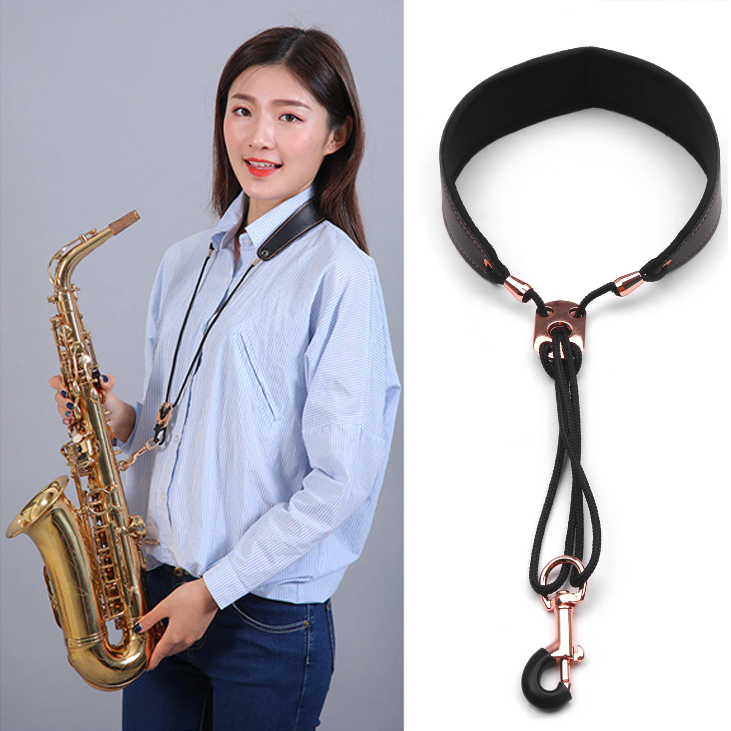 Adjustable Saxophone Neck Strap Leather Sax Strap Metal Hook for Tenor/ Soprano/ Alto Saxophones Clarinet Sax accessories
Adjustable Saxophone Neck Strap Leather Sax Strap Metal Hook for Tenor/ Soprano/ Alto Saxophones Clarinet Sax accessories