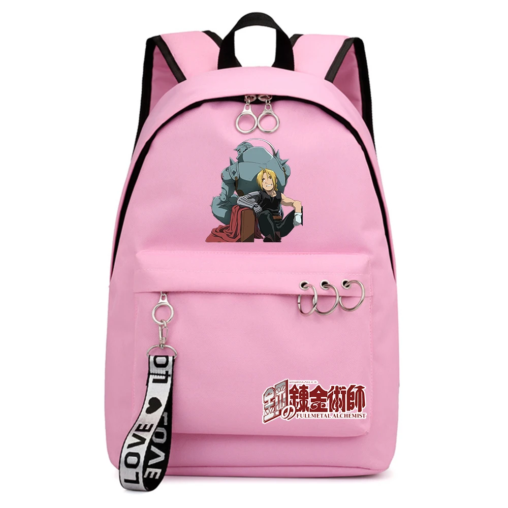

Fullmetal Alchemist Zipper Rucksack Boys Girls Schoolbag Packsack Shoulders Fashion Backpack Laptop Bag Teenger Student Bookbag
