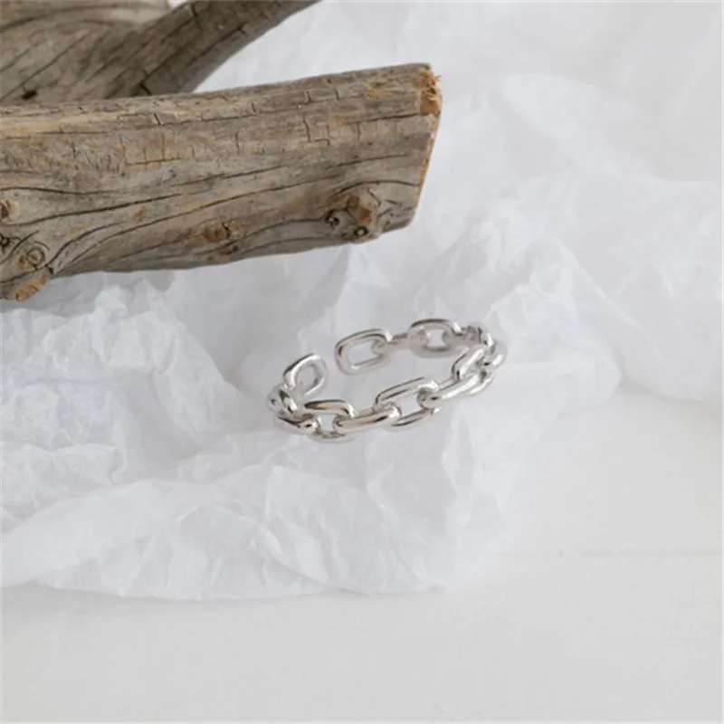 OBEAR 925 Sterling Silver Ring INS Simple Wild Chain Smooth Opening Female Ring Personality Silver Jewelry Gift
OBEAR 925 Sterling Silver Ring INS Simple Wild Chain Smooth Opening Female Ring Personality Silver Jewelry Gift