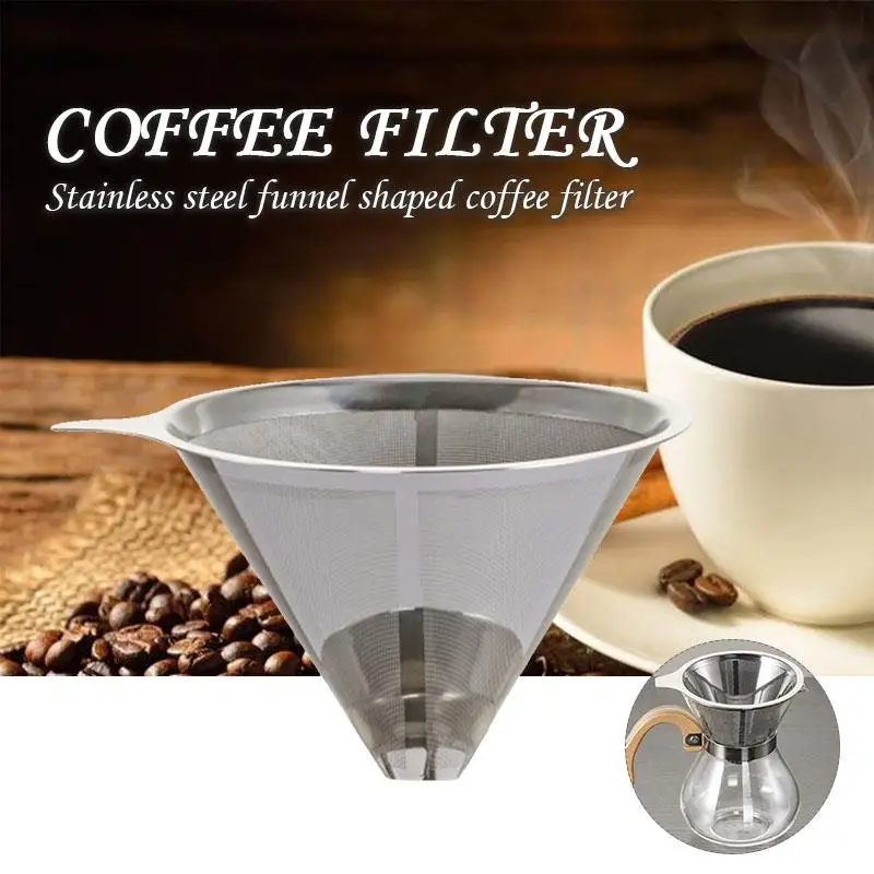 Coffee Funnel Coffee Filter Mesh Coffee Filter Stainless Steel Cone Reusable Portable Tea Dripper Restaurant Kitchen
Coffee Funnel Coffee Filter Mesh Coffee Filter Stainless Steel Cone Reusable Portable Tea Dripper Restaurant Kitchen