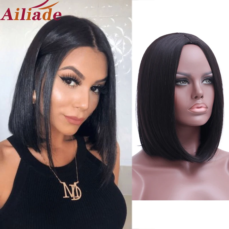 AILIADE Short Straight hair Bob Synthetic Wig Middle Part Bob for Black Women Heat Resistant Fiber Hair Natural Fake wig
AILIADE Short Straight hair Bob Synthetic Wig Middle Part Bob for Black Women Heat Resistant Fiber Hair Natural Fake wig