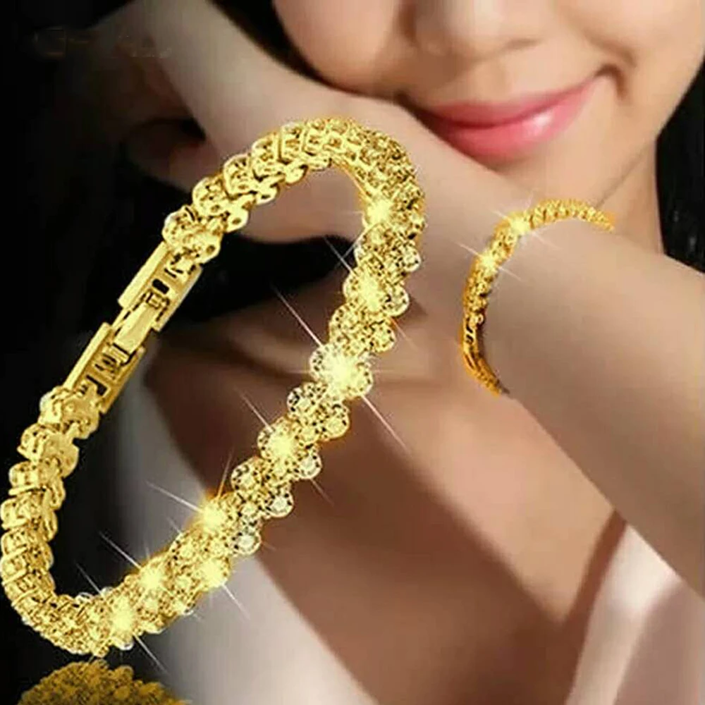 Hot Selling Chain Gold Bracelet For Women Luxury 2.75mm Cubic Zircon Charm Bracelet Bride Wedding Bangle Jewelry Gift
Hot Selling Chain Gold Bracelet For Women Luxury 2.75mm Cubic Zircon Charm Bracelet Bride Wedding Bangle Jewelry Gift