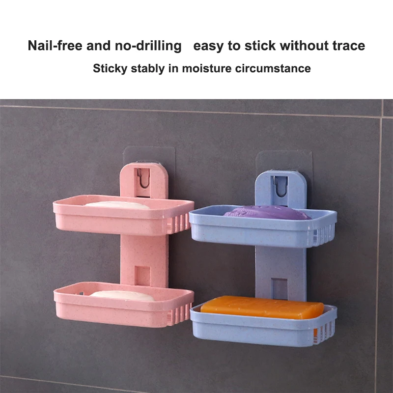 Soap Box Dual Layer Hollow Out Wall Mounting Bracket Bathroom Plastic Paste Without Trace Soap Holder Rack for Kitchen
Soap Box Dual Layer Hollow Out Wall Mounting Bracket Bathroom Plastic Paste Without Trace Soap Holder Rack for Kitchen
