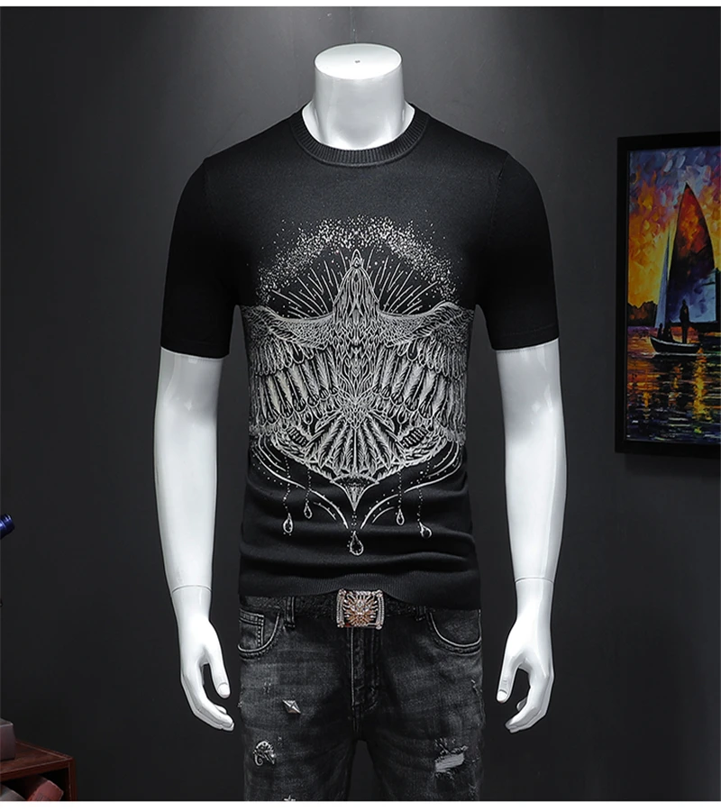 Summer New High-End Men's Brand T-Shirt Fashion Slim Gold Dragon Printing T Plus Size Short-Sleeved Tee Shirt Men
Summer New High-End Men's Brand T-Shirt Fashion Slim Gold Dragon Printing T Plus Size Short-Sleeved Tee Shirt Men