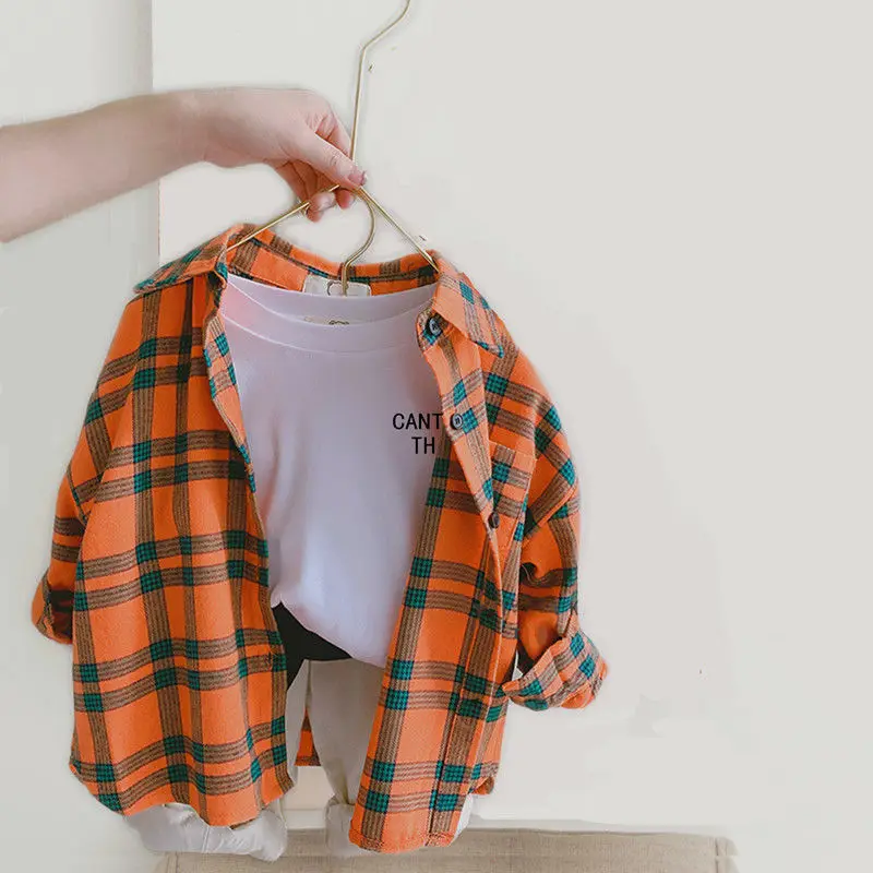 2-10Year Fall Clothes Boys and Girls Plaid Shirts Long Sleeve Cotton Blouse Baby Shirts Kids Clothing Orange Tops Spring Outfits
2-10Year Fall Clothes Boys and Girls Plaid Shirts Long Sleeve Cotton Blouse Baby Shirts Kids Clothing Orange Tops Spring Outfits