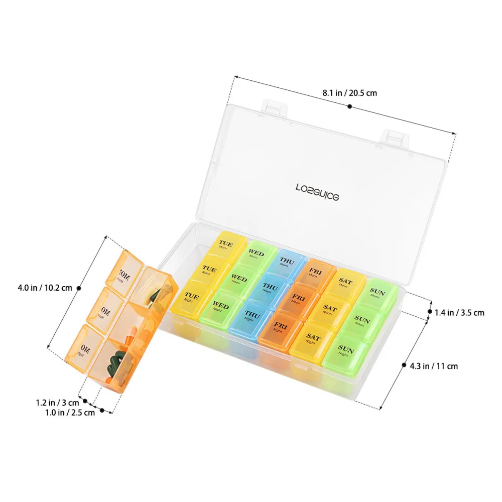 ROSENICE 1 Set Weekly Pill Box Organiser Portable Dispensing Colorful Grid Pill Boxes Mini Medicine Pill Tablet Organiser
ROSENICE 1 Set Weekly Pill Box Organiser Portable Dispensing Colorful Grid Pill Boxes Mini Medicine Pill Tablet Organiser