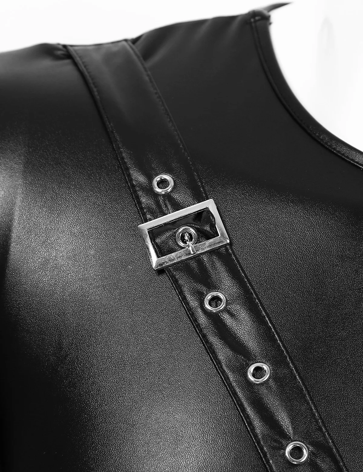 Fashion T Shirts Men Sexy PU Leather X-front Fitness T-shirt Tops Mens Stage T-shirt O-Neck Sexy Clubwear Men Casual Clothes
Fashion T Shirts Men Sexy PU Leather X-front Fitness T-shirt Tops Mens Stage T-shirt O-Neck Sexy Clubwear Men Casual Clothes