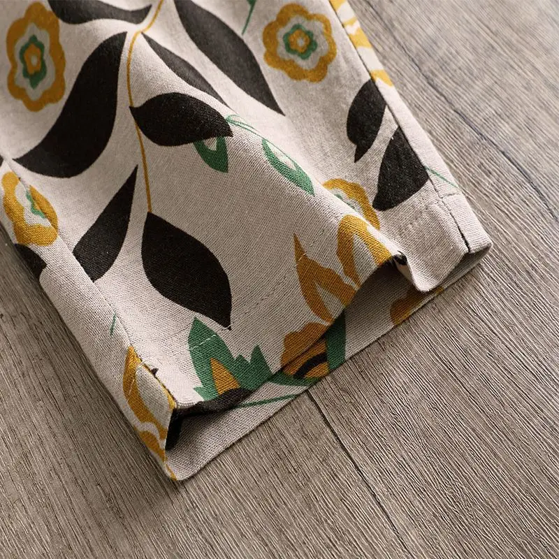 Summer 95% Cotton And Linen Bohemia Casual Calf-Length Pants Women Loose Wild Floral Flower Print Cool Harem Pants Plus Size 4XL
Summer 95% Cotton And Linen Bohemia Casual Calf-Length Pants Women Loose Wild Floral Flower Print Cool Harem Pants Plus Size 4XL