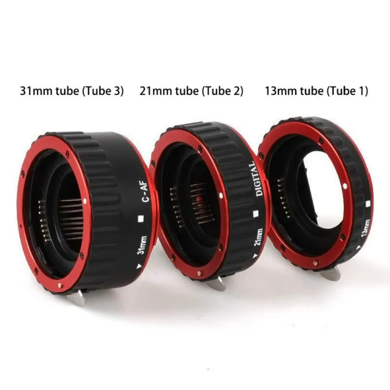 High quality Colorful Metal TTL Auto Focus AF Macro Extension Tube Ring for Canon EOS EF EF-S 60D 7D 5D II 550D Camera Red Black
High quality Colorful Metal TTL Auto Focus AF Macro Extension Tube Ring for Canon EOS EF EF-S 60D 7D 5D II 550D Camera Red Black