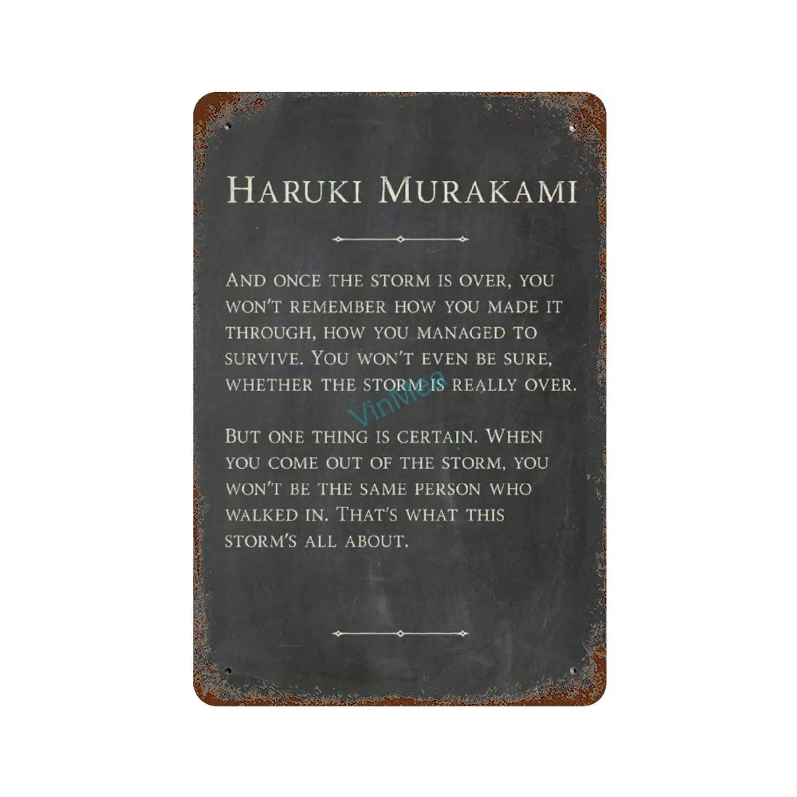 Metal Sign Haruki Murakami - and Once The Storm is Over 2 Poster Reproduction Vintage Look Aluminum Plaque Wall Signs Decor, 8 x
Metal Sign Haruki Murakami - and Once The Storm is Over 2 Poster Reproduction Vintage Look Aluminum Plaque Wall Signs Decor, 8 x