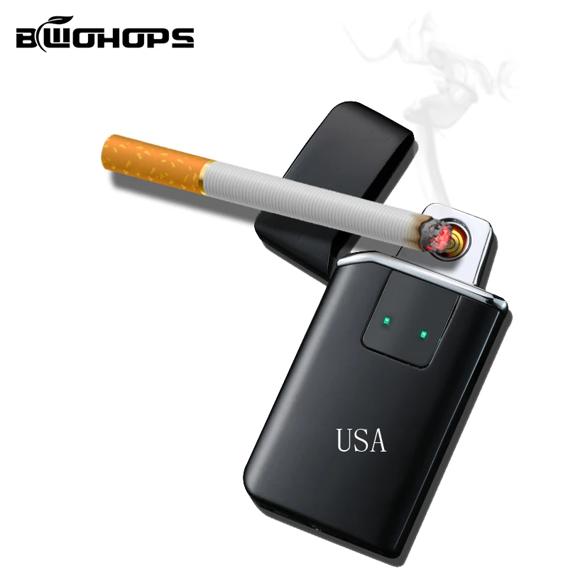 USB Электронная зажигалка Мерцающая Мужская сигарета для курения беспламенная