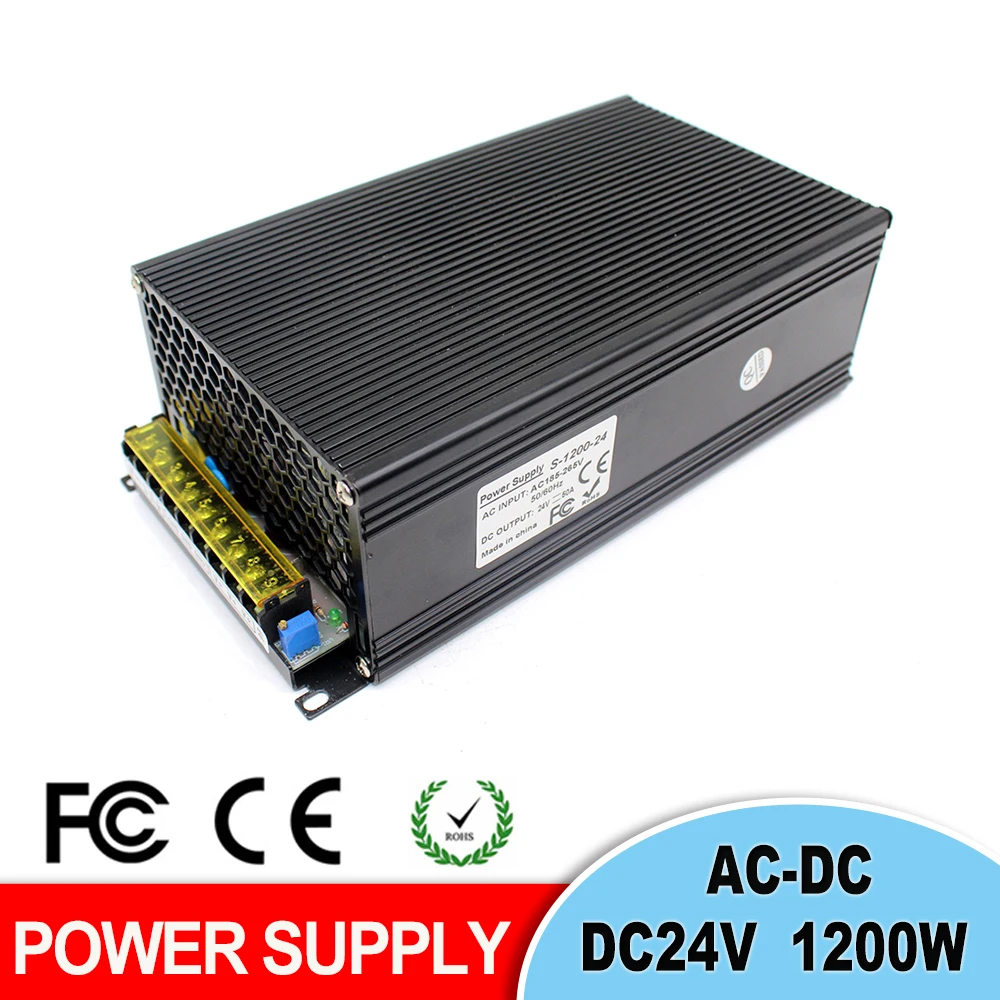 Одиночный переключатель источника питания 24V 50A 1200W трансформаторы драйвера 110V 220V