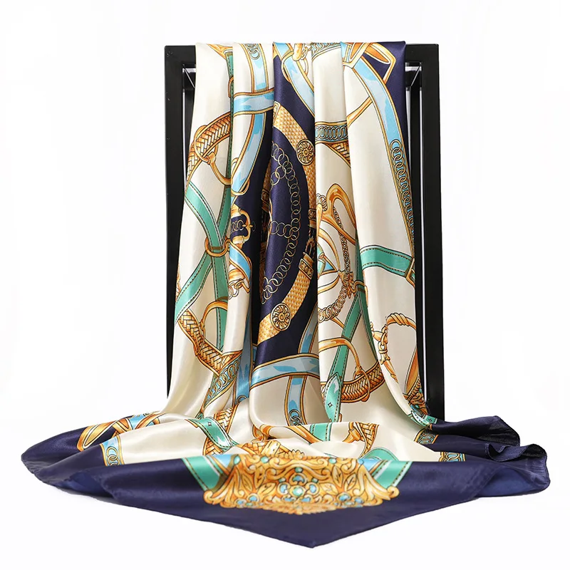 Women Shawl Scarves Chain Belt Artificial Silk Satin Scarf Female 90cm Large Kerchief
Women Shawl Scarves Chain Belt Artificial Silk Satin Scarf Female 90cm Large Kerchief