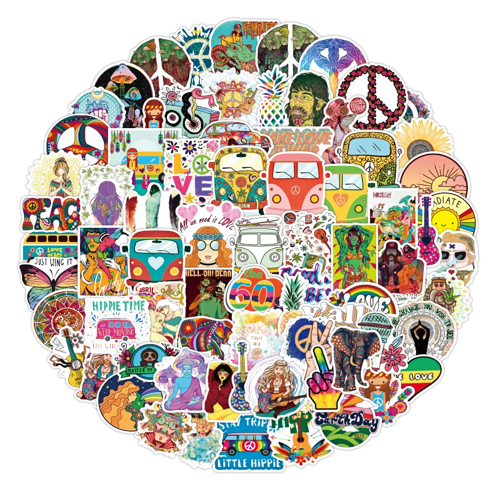 10/50/100PCS Retro Hippie Peace Love Stickers for Laptop Water Bottle Bicycle Guitar Waterproof Graffiti Decals Sticker Kid Toys
10/50/100PCS Retro Hippie Peace Love Stickers for Laptop Water Bottle Bicycle Guitar Waterproof Graffiti Decals Sticker Kid Toys