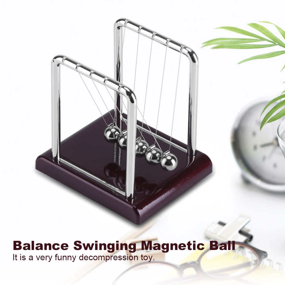 High Quality Steel Balance Swinging Magnetic Ball Cradle Physics Science Pendulum Desk For Decorating Office Home Indoor Places 
High Quality Steel Balance Swinging Magnetic Ball Cradle Physics Science Pendulum Desk For Decorating Office Home Indoor Places