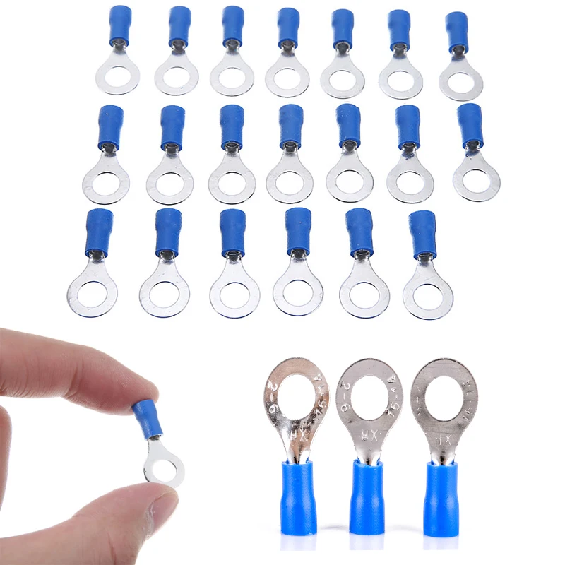 25pcs/bag Durable Blue Ring Insulated Crimp Terminals 14-16 AWG RV 2-6 Insulated Ring Electrical Wire Connector Crimp Terminal
25pcs/bag Durable Blue Ring Insulated Crimp Terminals 14-16 AWG RV 2-6 Insulated Ring Electrical Wire Connector Crimp Terminal