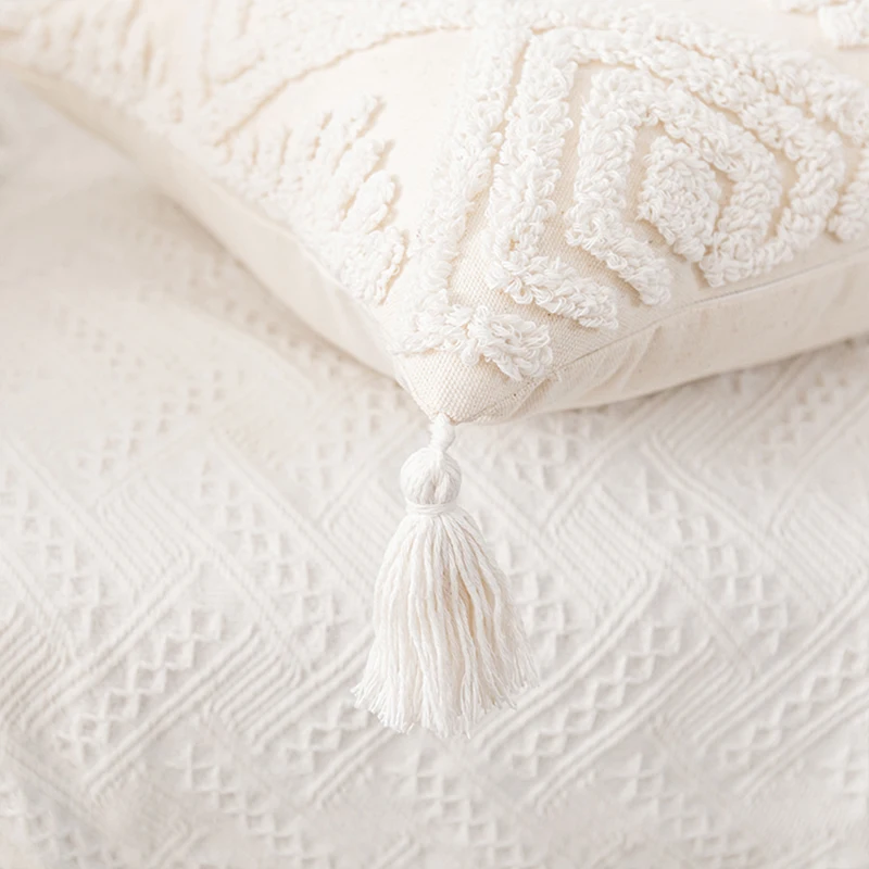 Solid White Cotton pillow cover Cushion Cover 45x45cm 30X50cm Ivory Loop Tufted for Home decoration Netural Living Room Bedroom 
Solid White Cotton pillow cover Cushion Cover 45x45cm 30X50cm Ivory Loop Tufted for Home decoration Netural Living Room Bedroom