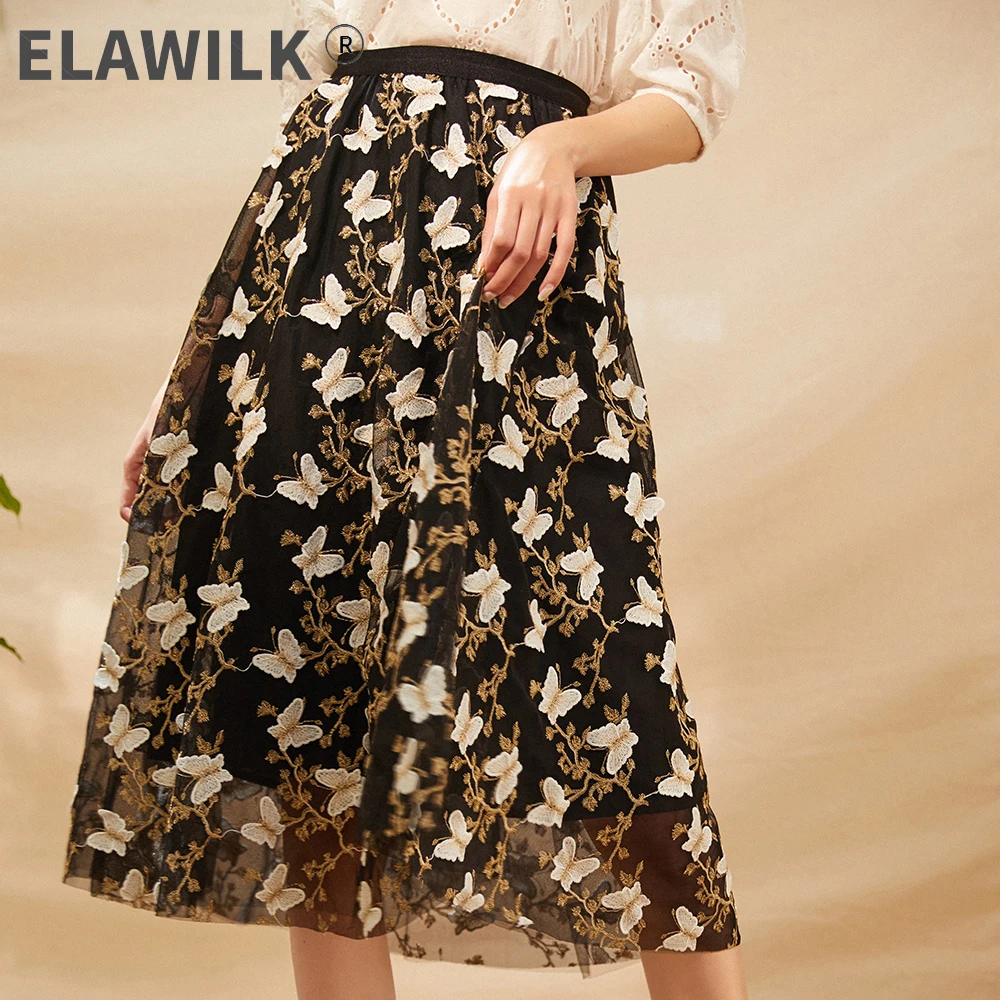 2021 Summer Midi Long Tulle Skirt Women Korean Style Butterfly Embroidery Mesh High Waist A Line Beige Pleated Skirt Female
2021 Summer Midi Long Tulle Skirt Women Korean Style Butterfly Embroidery Mesh High Waist A Line Beige Pleated Skirt Female