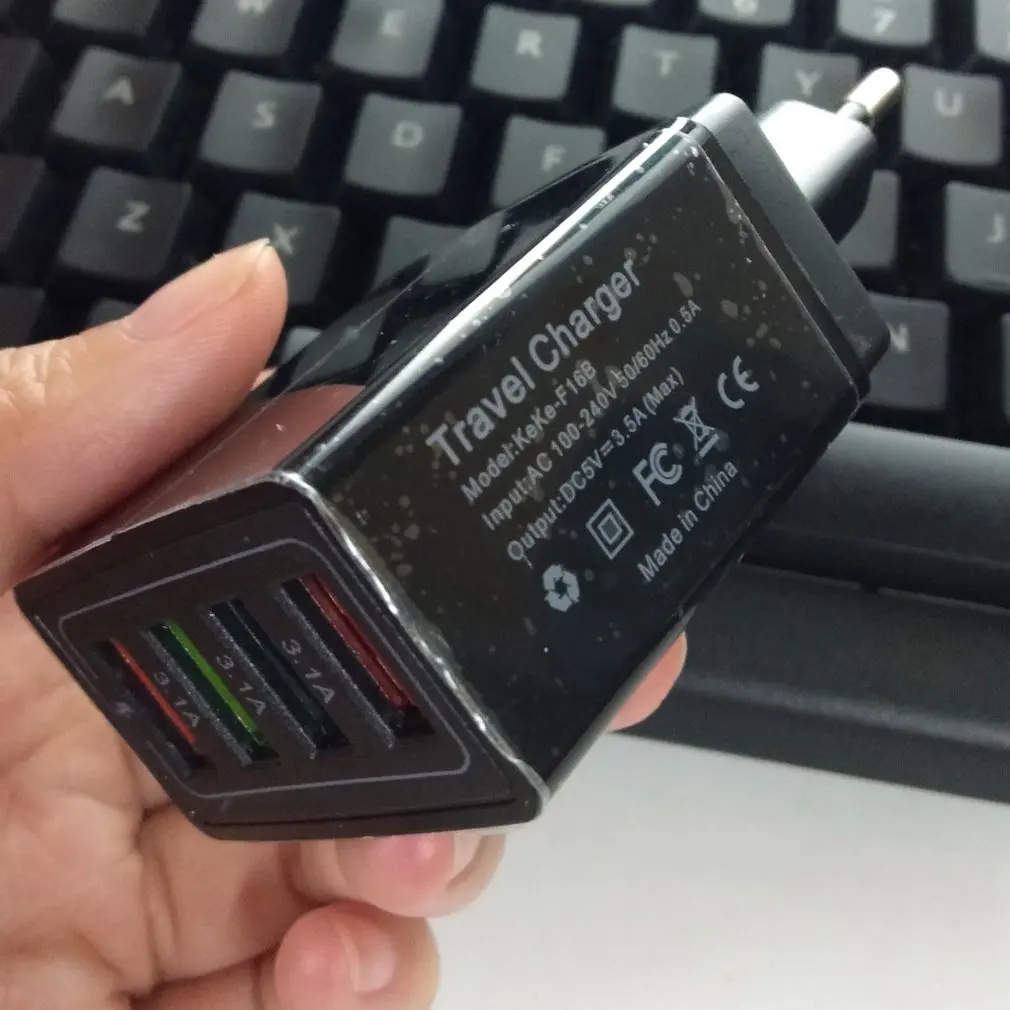 4 USB 3A Mobile Phone Charger Fast Charging Portable Wall Mobile Charger Flame Retardant Drop Resistance Tablet
4 USB 3A Mobile Phone Charger Fast Charging Portable Wall Mobile Charger Flame Retardant Drop Resistance Tablet