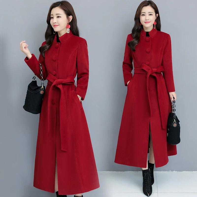 New Single-Breasted Woolen Coat 2020 Winter Cashmere Temperament Outwear Solid Color Women's Super Long Windbreaker Mujer F166
New Single-Breasted Woolen Coat 2020 Winter Cashmere Temperament Outwear Solid Color Women's Super Long Windbreaker Mujer F166