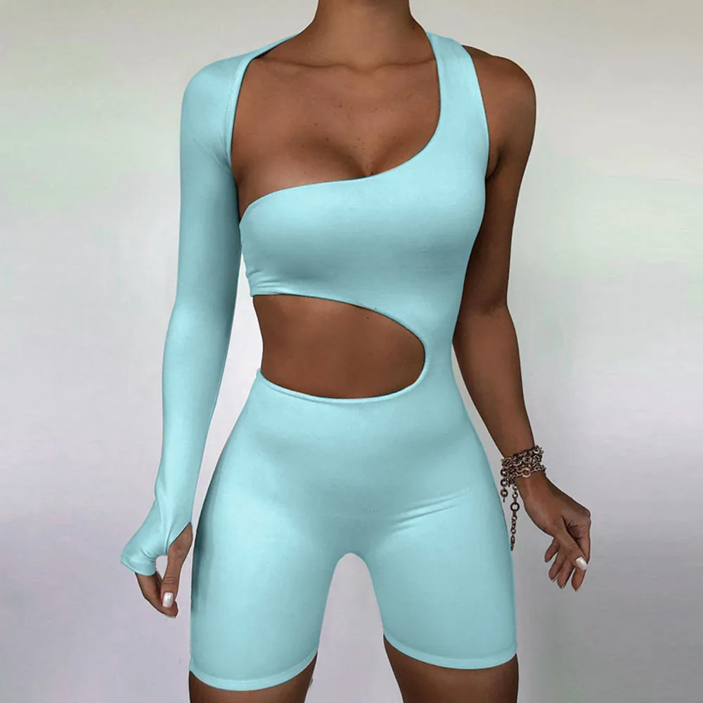 Athleisure Casual Active Wear Playsuit Women Rompers Sexy Hollow Out Bodycon Jumpsuit Shorts One Sleeve Bodysuits Ropa De Mujer
Athleisure Casual Active Wear Playsuit Women Rompers Sexy Hollow Out Bodycon Jumpsuit Shorts One Sleeve Bodysuits Ropa De Mujer