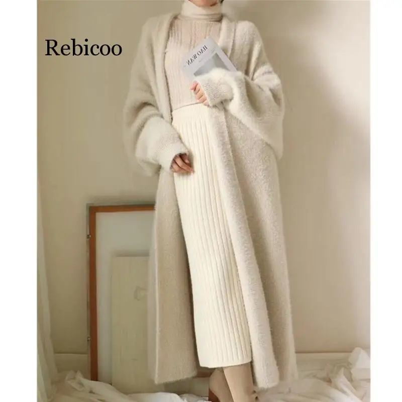 Synthetic Mink Cashmere Sweater Cardigan Women Winter Coat Batwing Sleeve Knitted Long Cardigan Thick Plus Size Fluffy Sweaters
Synthetic Mink Cashmere Sweater Cardigan Women Winter Coat Batwing Sleeve Knitted Long Cardigan Thick Plus Size Fluffy Sweaters