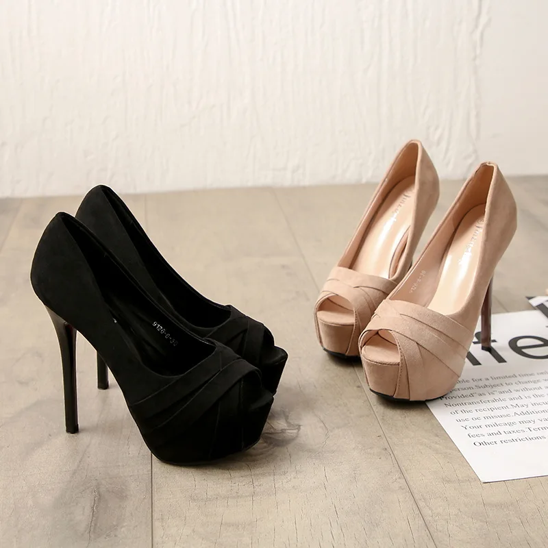 New Hot Fashion Trend Europe and America Sexy Ladies Business Fish Mouth Super High Heel Platform High Heels Womens Shoes
New Hot Fashion Trend Europe and America Sexy Ladies Business Fish Mouth Super High Heel Platform High Heels Womens Shoes