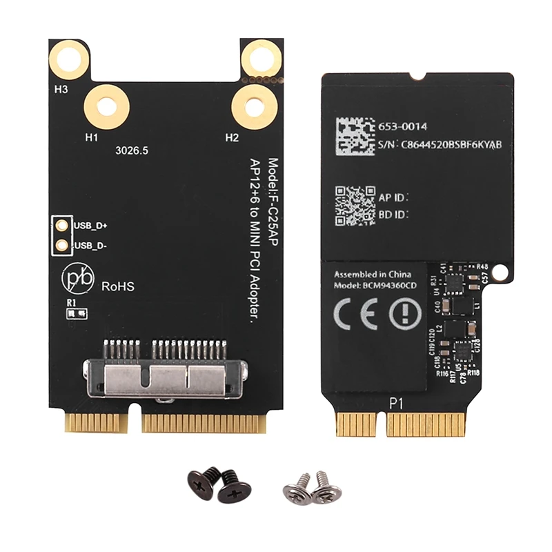 Двухдиапазонная беспроводная карта 1750 Мбит/с для Broadcom BCM94360CD Bluetooth 4,0 Wifi Mini PCI-E карта 802.11Ac Для IMac 2013
Двухдиапазонная беспроводная карта 1750 Мбит/с для Broadcom BCM94360CD Bluetooth 4,0 Wifi Mini PCI-E карта 802.11Ac Для IMac 2013