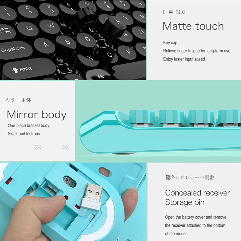 2.4GHz Wireless Keyboard Mouse Combos USB2.0 1000dpi 77-key Waterproof Fashion Punk Multimedia Keyboards Sets
2.4GHz Wireless Keyboard Mouse Combos USB2.0 1000dpi 77-key Waterproof Fashion Punk Multimedia Keyboards Sets