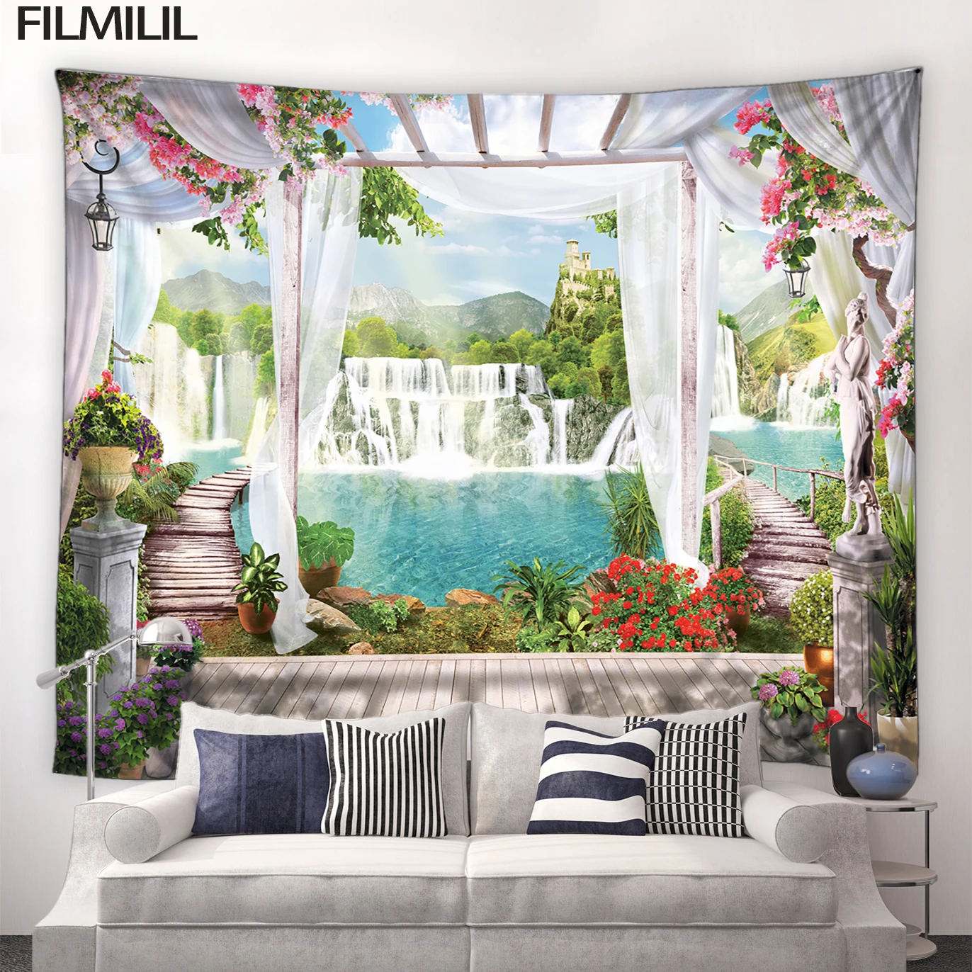 Creative Forest Waterfall Tapestry Natural Landscape Flowers Tapestries Wall Hanging Table cloth Home Decor Mural Carpet Blanket 
Creative Forest Waterfall Tapestry Natural Landscape Flowers Tapestries Wall Hanging Table cloth Home Decor Mural Carpet Blanket