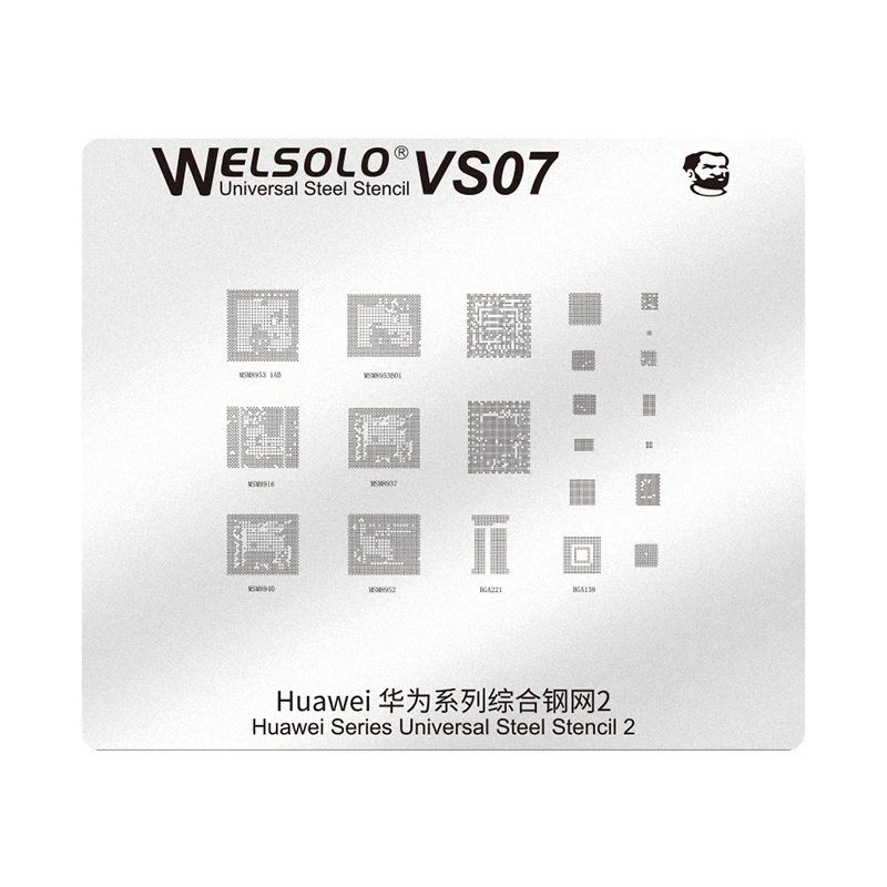 

Mechanic BGA Reballing Stencil for Huawei Series MSM8953 1AB MSM8937 MSM8940 MSM8916 BGA221 BGA138 CPU IC Chip Steel Stencil