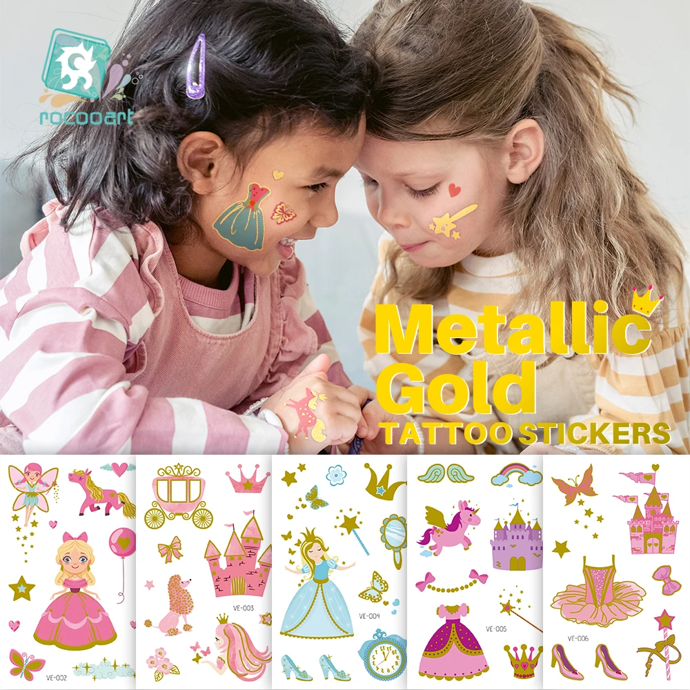 Golden Princess Dressing Stickers Tattoo For Kids Birthday Gift Cartoon Temporary Tattoos Waterproof Fake Tattoo Children Body
Golden Princess Dressing Stickers Tattoo For Kids Birthday Gift Cartoon Temporary Tattoos Waterproof Fake Tattoo Children Body