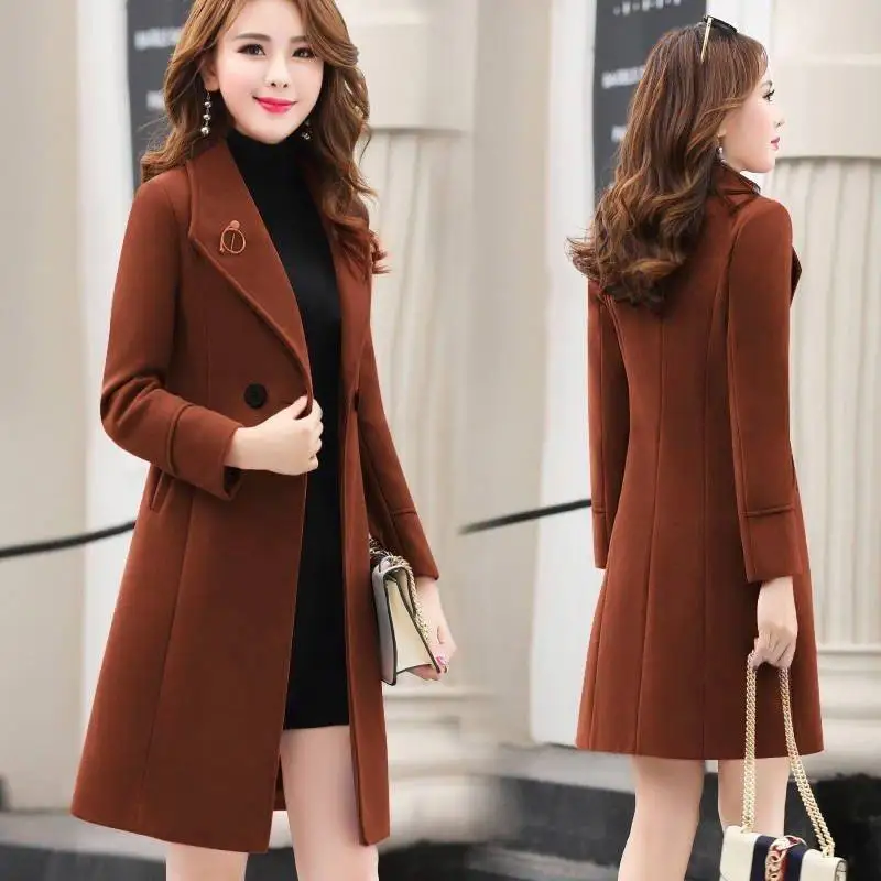 Fashion Winter Woolen Jacket Women's Double Breasted Wool Coat Solid Color Korean Slim Female Jacket Long Plus Size 2021 New
Fashion Winter Woolen Jacket Women's Double Breasted Wool Coat Solid Color Korean Slim Female Jacket Long Plus Size 2021 New