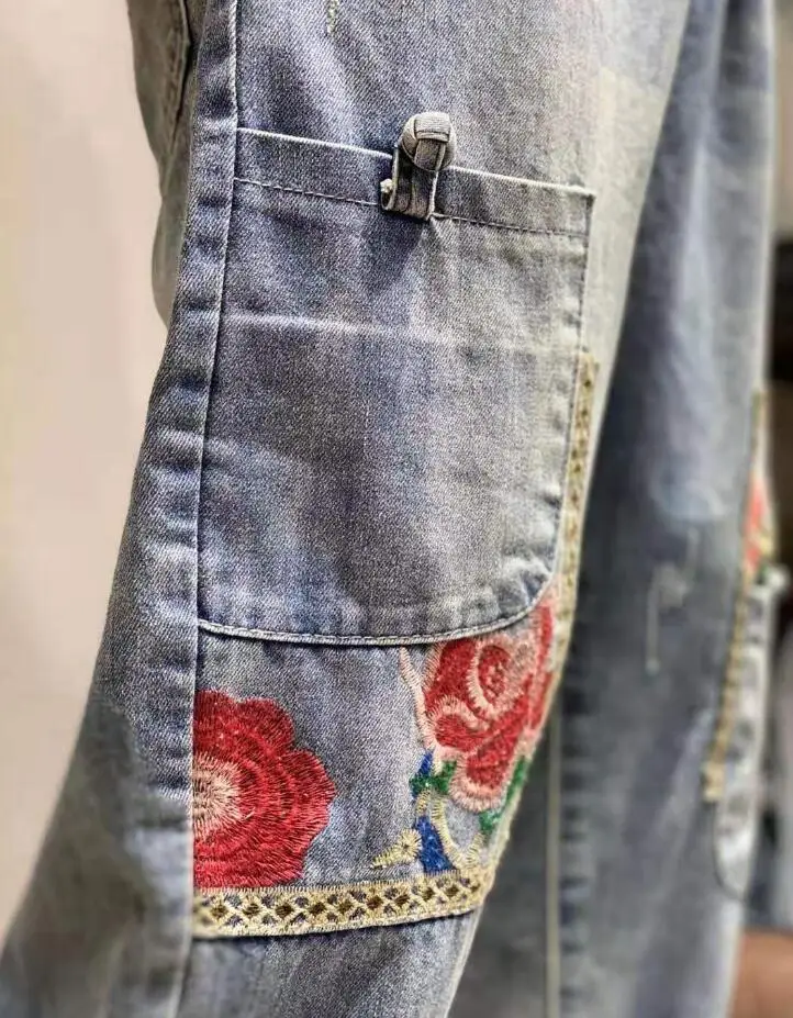 Vintage National style Embroidery Denim Pants Pantalons Female Elastic Waist Loose Casual Jeans Harem Pants q214
Vintage National style Embroidery Denim Pants Pantalons Female Elastic Waist Loose Casual Jeans Harem Pants q214