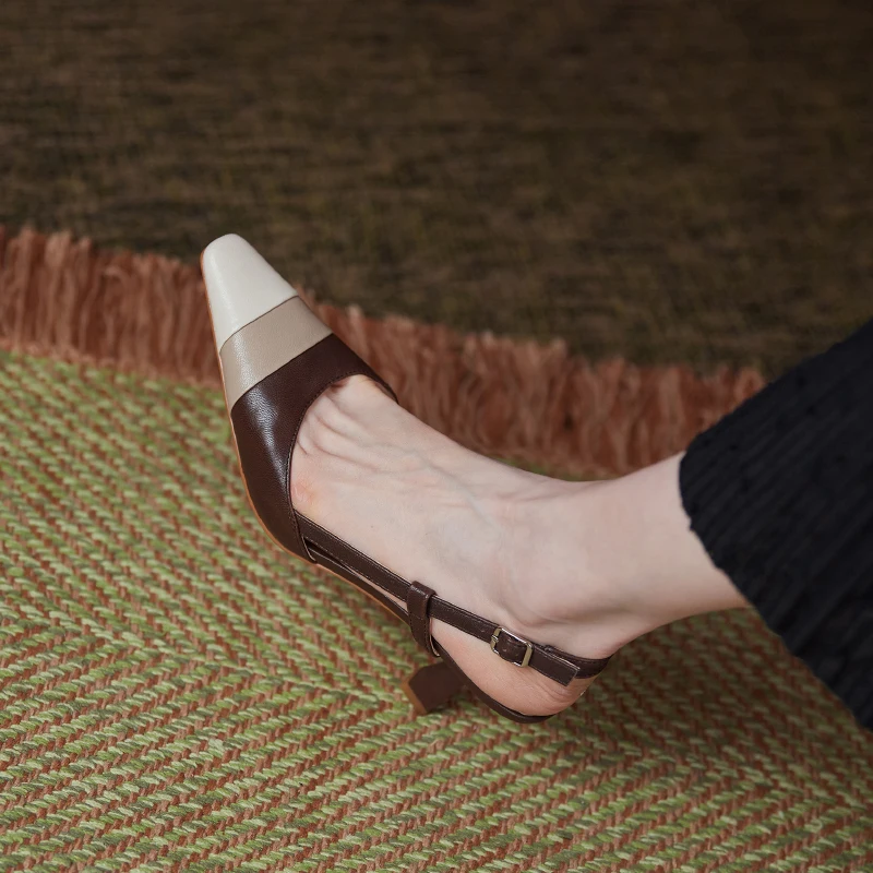 Elegant Genuine Leather Women Shoes mixed colors Square Toe High Heels Pumps slingbacks Buckle Summer Autumn Shoes Woman
Elegant Genuine Leather Women Shoes mixed colors Square Toe High Heels Pumps slingbacks Buckle Summer Autumn Shoes Woman