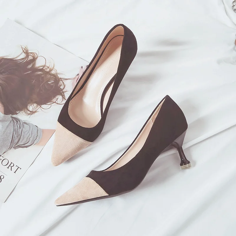 Spring 2019 new apricot heels women's fine heels black pointed professional temperament sexy plush-faced single-shoes
Spring 2019 new apricot heels women's fine heels black pointed professional temperament sexy plush-faced single-shoes