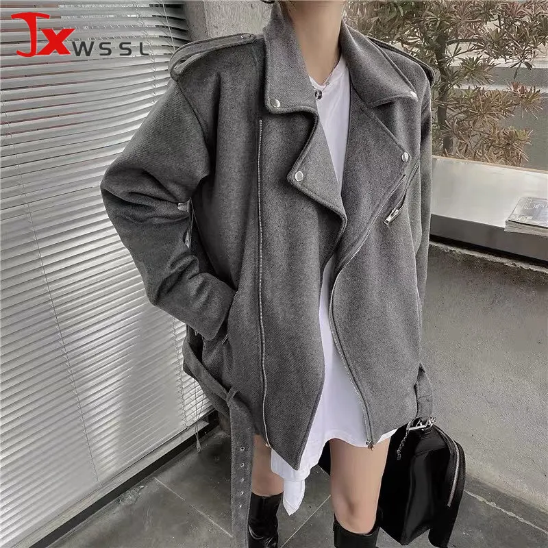 Korean 2021 Autumn Winter New Lapel Thick Women Woolen Coat Loose temperament mid-length locomotive cashmere woolen coat Female
Korean 2021 Autumn Winter New Lapel Thick Women Woolen Coat Loose temperament mid-length locomotive cashmere woolen coat Female