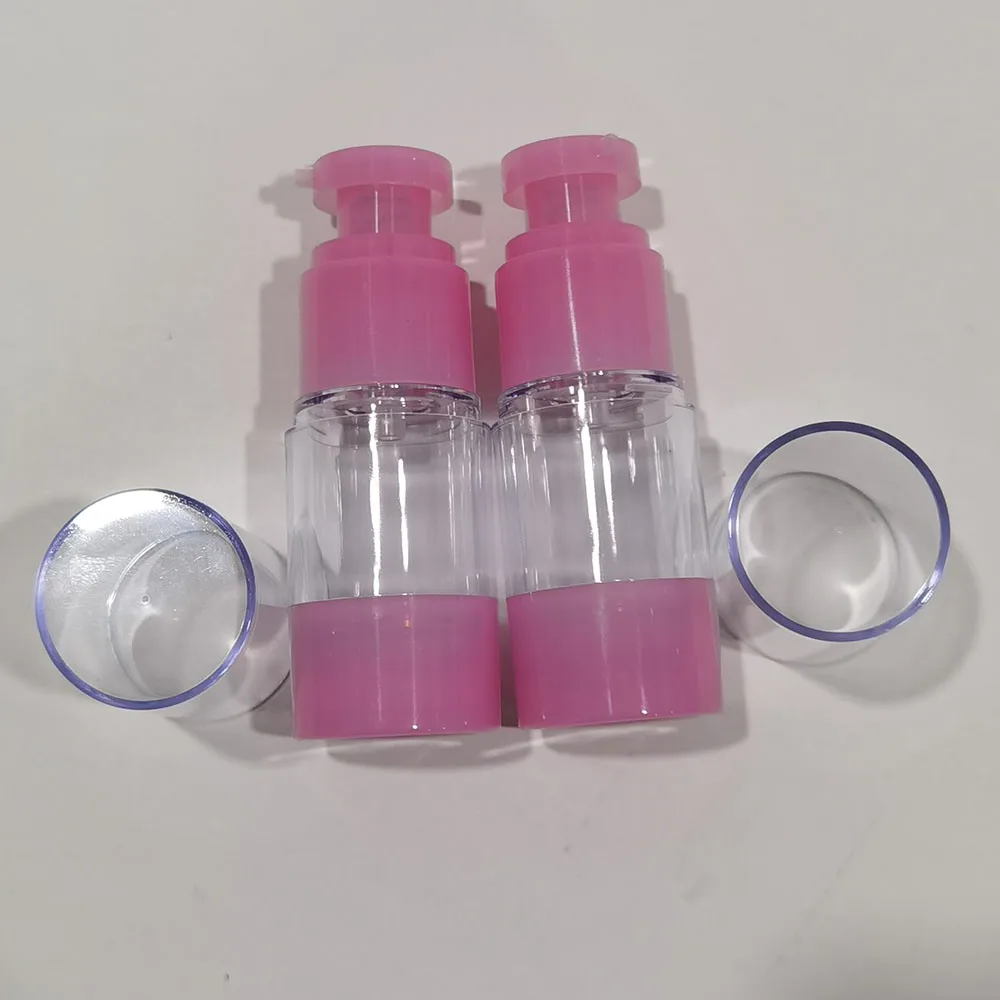 12 x 15ML Travel Refillable AS Transparent vacuum emulsion bottle with pink Pump 1/2oz 15cc Clear Airless cosmetic packaging
12 x 15ML Travel Refillable AS Transparent vacuum emulsion bottle with pink Pump 1/2oz 15cc Clear Airless cosmetic packaging