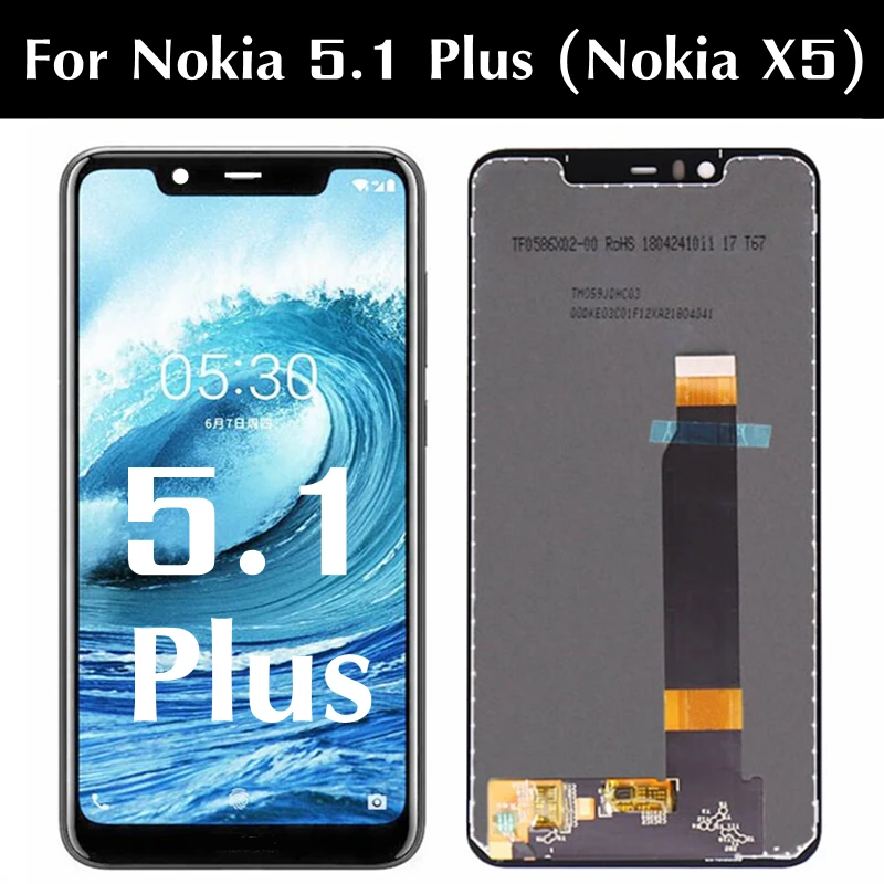 ЖК-дисплей 5,86 дюйма для Nokia 5,1 Plus / 56 TA-1120, TA-1105, TA-1102, ЖК-дисплей с сенсорным экраном в сборе, замена
ЖК-дисплей 5,86 дюйма для Nokia 5,1 Plus / 56 TA-1120, TA-1105, TA-1102, ЖК-дисплей с сенсорным экраном в сборе, замена