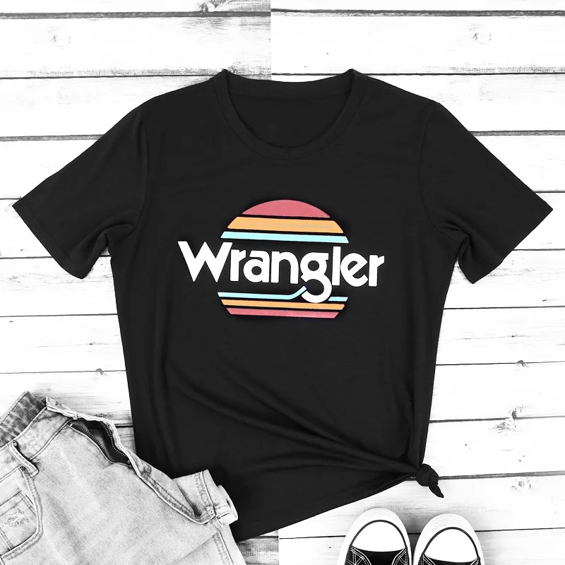 Wrangler Letter Print T-shirt Women Summer T shirts Black Harajuku Mujer Camisetas O-Neck Oversized Casual Femme T-shirts
Wrangler Letter Print T-shirt Women Summer T shirts Black Harajuku Mujer Camisetas O-Neck Oversized Casual Femme T-shirts